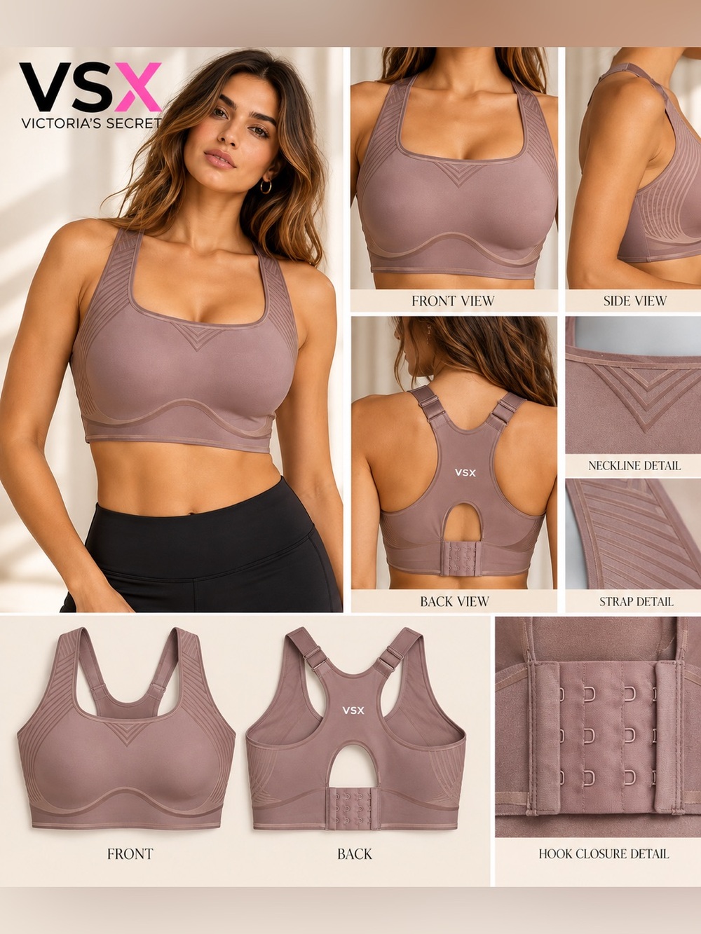 Victoria's Secret Taupe Seamless Sports Bra Sz XXL NWT
